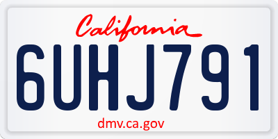 CA license plate 6UHJ791