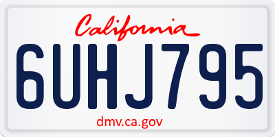 CA license plate 6UHJ795