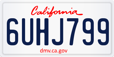 CA license plate 6UHJ799