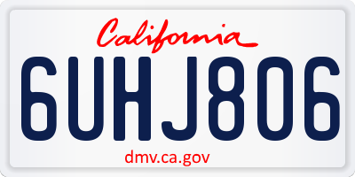 CA license plate 6UHJ806
