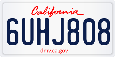 CA license plate 6UHJ808