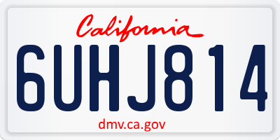 CA license plate 6UHJ814