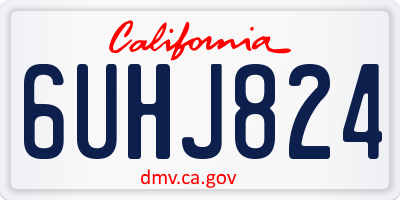 CA license plate 6UHJ824