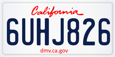 CA license plate 6UHJ826