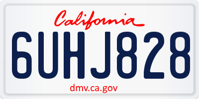 CA license plate 6UHJ828