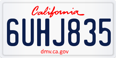 CA license plate 6UHJ835