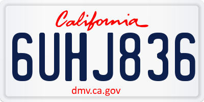 CA license plate 6UHJ836