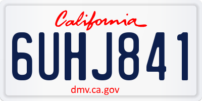 CA license plate 6UHJ841