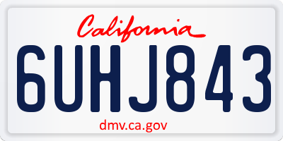 CA license plate 6UHJ843