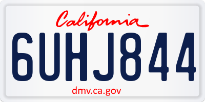 CA license plate 6UHJ844