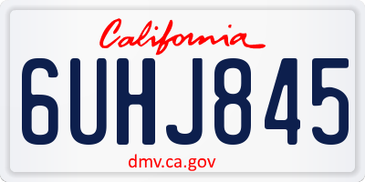CA license plate 6UHJ845