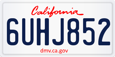 CA license plate 6UHJ852