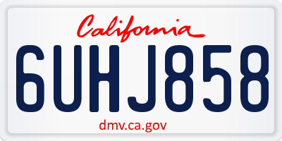 CA license plate 6UHJ858