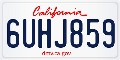 CA license plate 6UHJ859