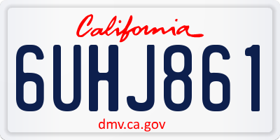 CA license plate 6UHJ861