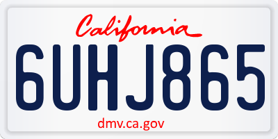 CA license plate 6UHJ865