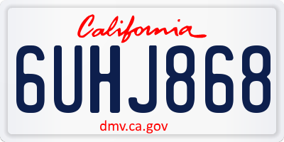 CA license plate 6UHJ868