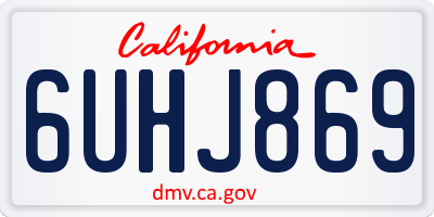 CA license plate 6UHJ869