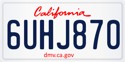 CA license plate 6UHJ870