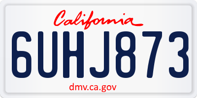 CA license plate 6UHJ873