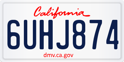 CA license plate 6UHJ874