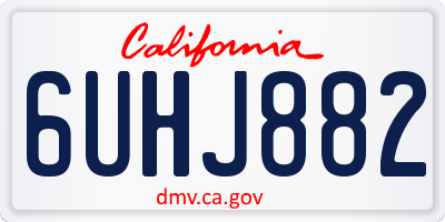 CA license plate 6UHJ882