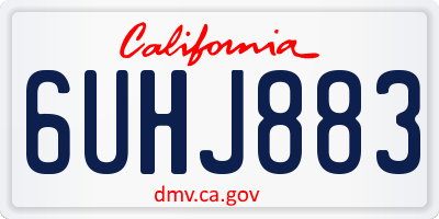 CA license plate 6UHJ883