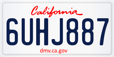 CA license plate 6UHJ887