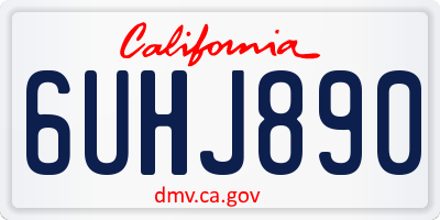CA license plate 6UHJ890