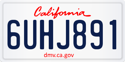 CA license plate 6UHJ891
