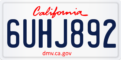 CA license plate 6UHJ892
