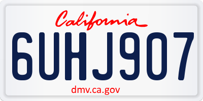 CA license plate 6UHJ907