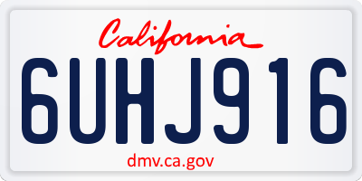 CA license plate 6UHJ916