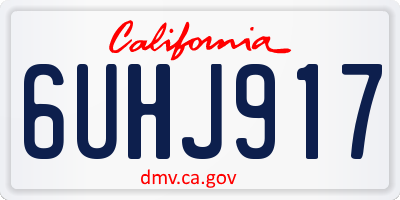 CA license plate 6UHJ917