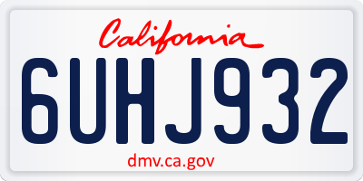 CA license plate 6UHJ932