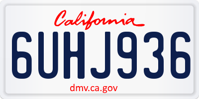 CA license plate 6UHJ936
