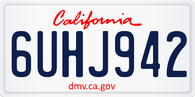 CA license plate 6UHJ942