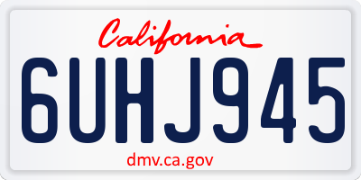 CA license plate 6UHJ945