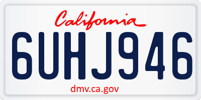 CA license plate 6UHJ946