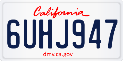 CA license plate 6UHJ947