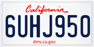 CA license plate 6UHJ950