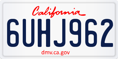 CA license plate 6UHJ962