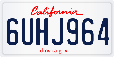 CA license plate 6UHJ964