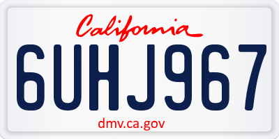 CA license plate 6UHJ967