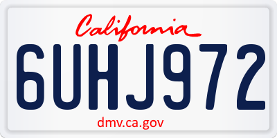 CA license plate 6UHJ972