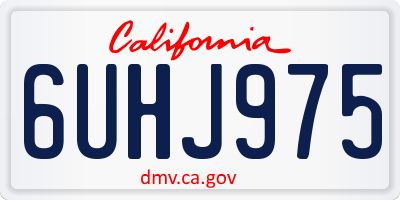 CA license plate 6UHJ975