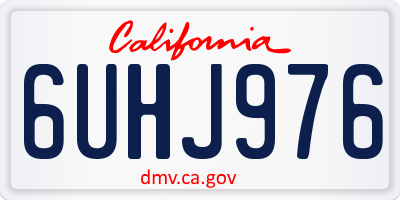 CA license plate 6UHJ976