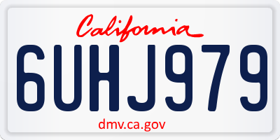 CA license plate 6UHJ979