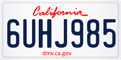 CA license plate 6UHJ985