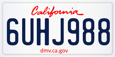 CA license plate 6UHJ988